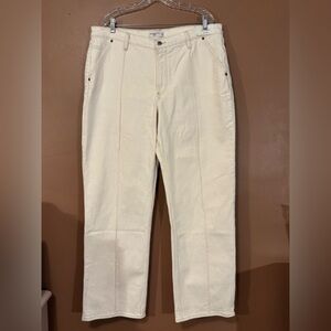 Abercrombie Fitch  Jeans Womens 33 16L White The Baggy Mid Rise DesignerNWOT